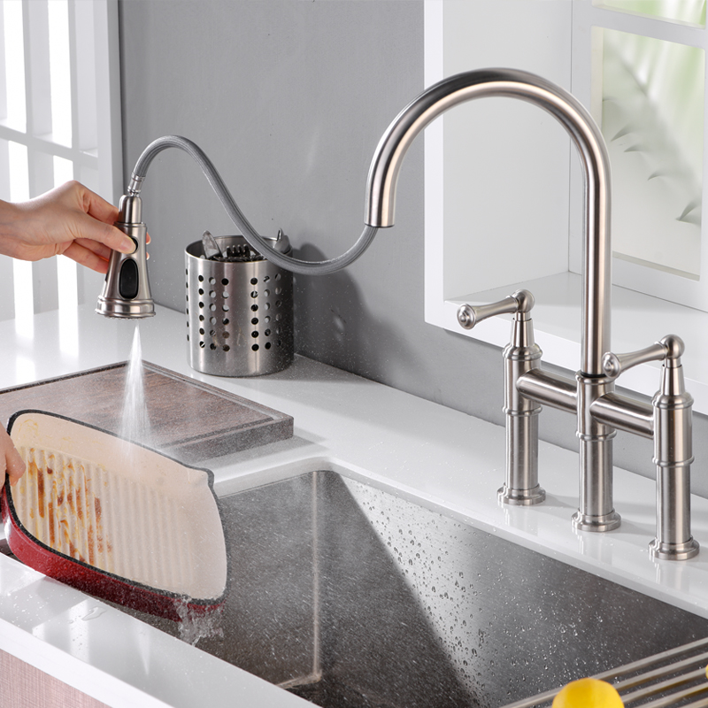 Good Bridge Kitchen Faucets Double Handle Highly Recommended