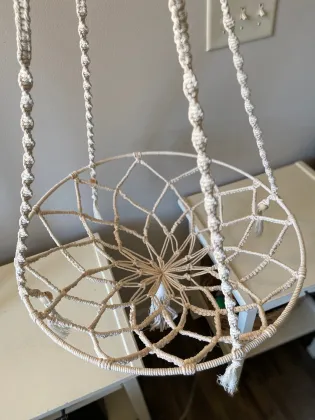 BODI Macrame Hanging Halo Pet Hammock Bed
