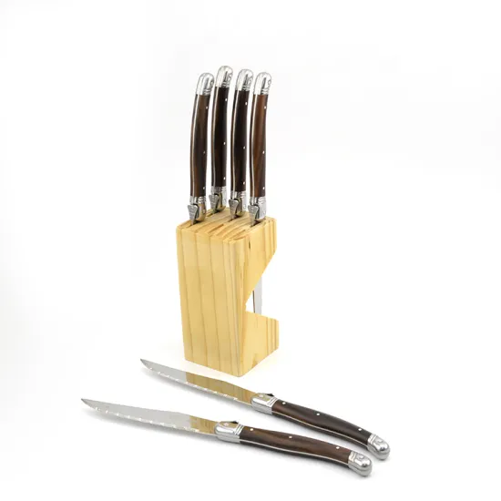 Professional Stainless Steel Steak Knife Set: 6-Piece Serrated Cutting Tools for Meat, Suitable for Restaurants and Home Use