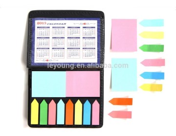 Promotional Sticky Notes Organizer In Leather Box
