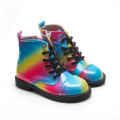 Stivali di brevetto per bambini in pelle arcobaleno