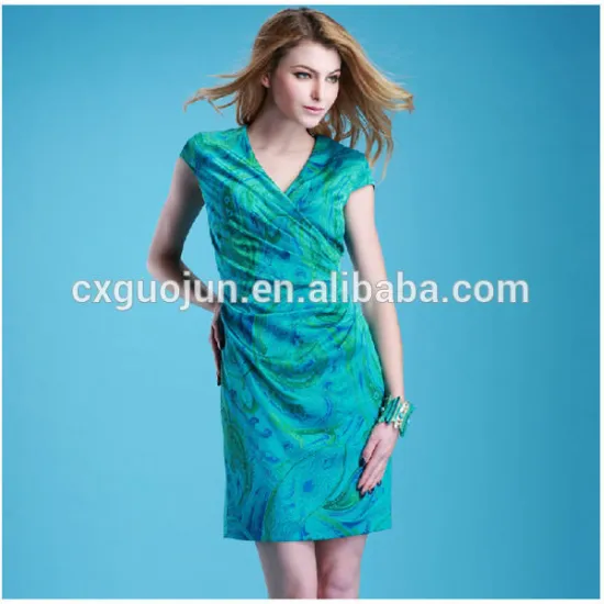 pretty polyester transfer printing satin dress fabric