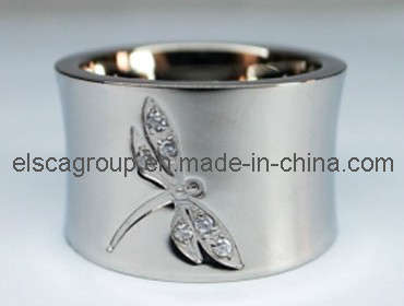 316L Stainless Steel CNC Zircon Dragonfly Rings