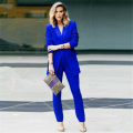 Royal Blue Women's Business Suit Female Office Uniform Ladies Formal Trouser Suit Double Breasted Women's Tuxedo Custom