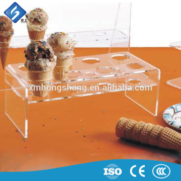 Hot Selling Attractive Clear Acrylic Snack Stand / Ice Cream Cone Holder