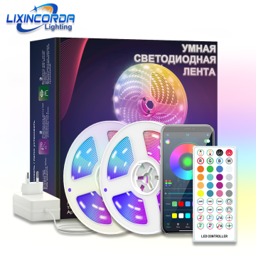 100ft RGB SMD5050 LED Strip Lights with Bluetooth for Bedroom Decoration