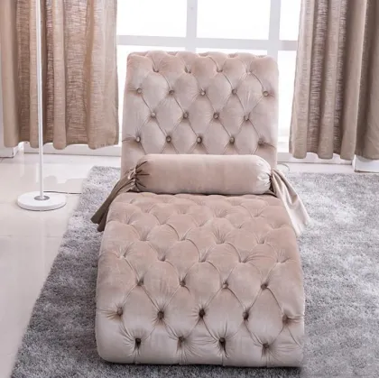 High Grade Cream White Modern Velvet S Shaped Button Tufted Recliner Sofa