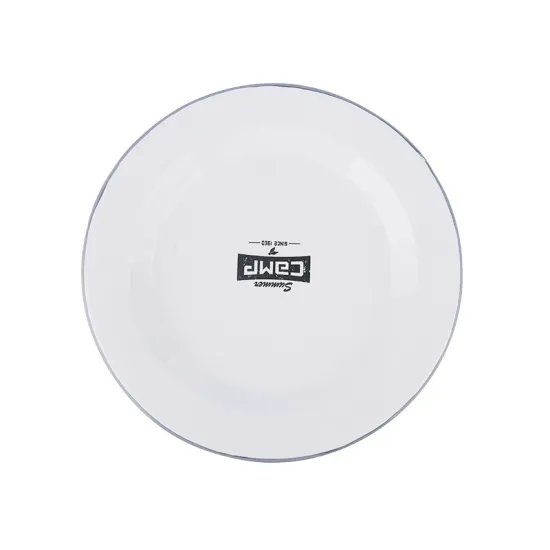 10 Inch 3-Compartment Round Enamel Plate with Eco-Friendly Porcelain Coating