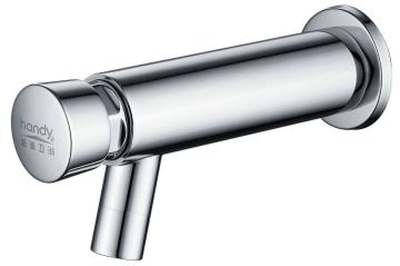 Long Body Push Button Pillar Bathroom Basin Taps