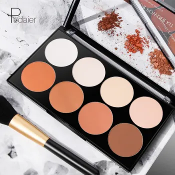 Pudaier 8 Colors Long-Lasting Highlighter Palette Pressed Powder