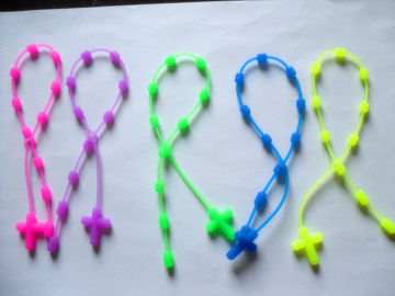 Multi-colour Silicone Accessories ,  Cross Pendant Silicone Chain Necklace