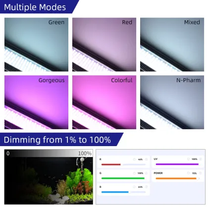 High Power RGB UV Smart Dimming Aquarium LED Light - Aqua 430
