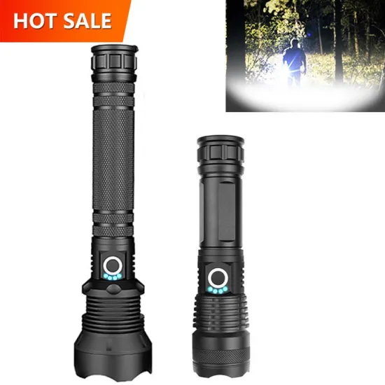 Super Bright 10,000 Lumen Rechargeable Tactical Flashlight with XHP 50 LED