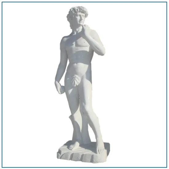 Nature Stone Life Size White Marble David Statues