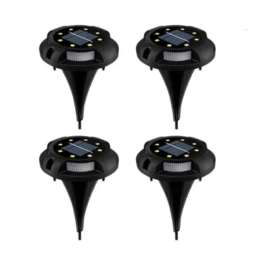 Solar Ground Lights 8 LED Disk Lights Solar Powered Waterproof In-Ground Lights For Garden, Lawn, Pathway, Walkway, Deck, Yard