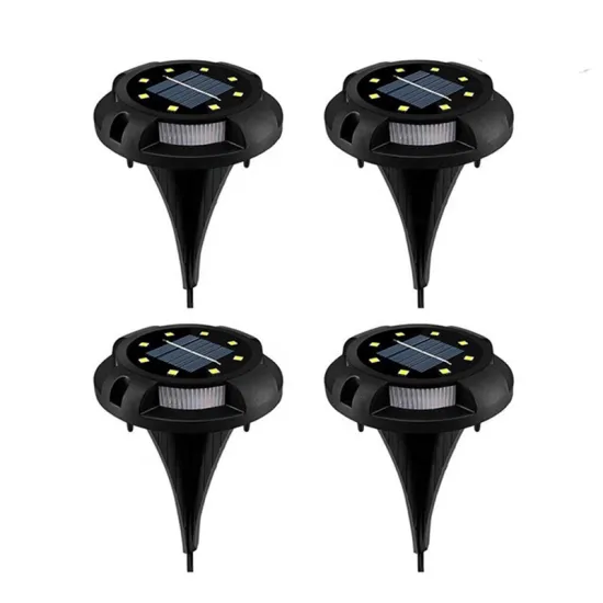 Solar Ground Lights 8 LED Disk Lights Solar Powered Waterproof In-Ground Lights For Garden, Lawn, Pathway, Walkway, Deck, Yard