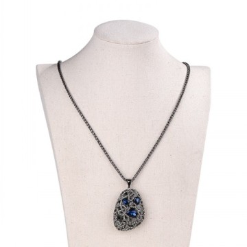 Rantai leher loket Sapphire zink Pearl dan berongga aloi