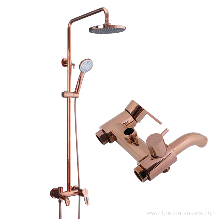 Household Gold Wall Mounted Shower Faucet Set