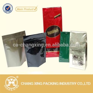 Design Logo Side Gusset Stand Up Zipper Pouch Aluminium Foil Coffee Packaging Bag With Valve