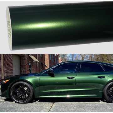 metallic gloss dark green car wrap vinyl