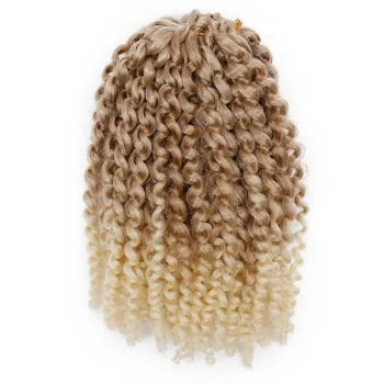Aisi Hair Wholesale 12 Inch High Quality Marly Bob Heat Resistant Fiber Ombre Blonde Synthetic Crochet Braiding Hair Extensions