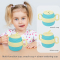 Cupă pentru gustări cu paie din silicon Wave 2 în 1 pentru copii mici