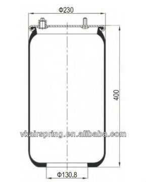 DAF 0513983 887M Rubber air shock absorber/ DAF air ride suspension system air spring without piston
