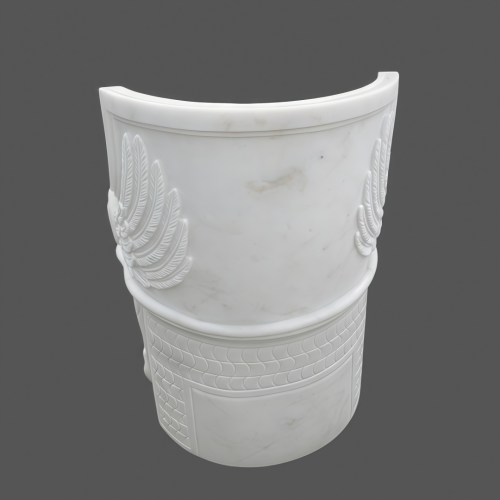 Luxurious Hand-Carved White Marble Chair
