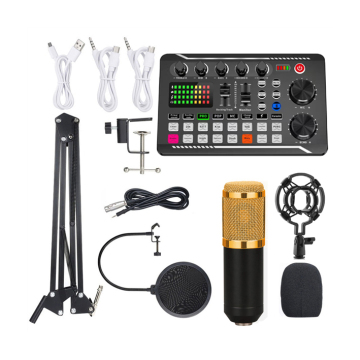 BM800 Professional Condenser Microphone F998 Sound Card Set with Headset and Audio Cable