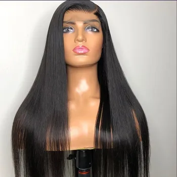 Wet And Wavy Lacefront Hd Transparent 360 Lace Frontal Wig With Baby Hair Ready To Ship Bone Straight Human Hair Lace Front Wig