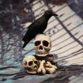 Perched Raven On Skull Halloween Home Decor Gift