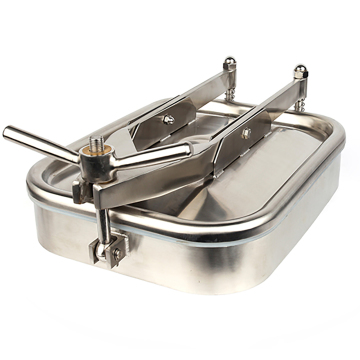 AISI 304 Mirror Polished Square Manhole Cover, 535*435 มม. พร้อมล็อคหนึ่งอัน