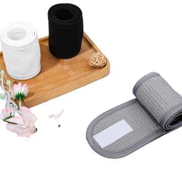 White Adjustable Waffle Headband for Facial Care and Shower