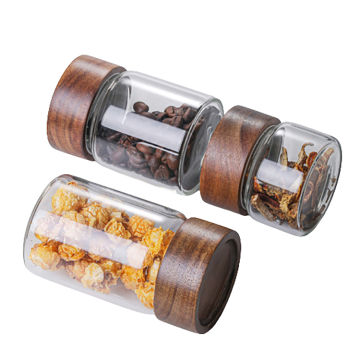Hot-Selling Glass Jars with Acacia Lid for Kitchen Storage