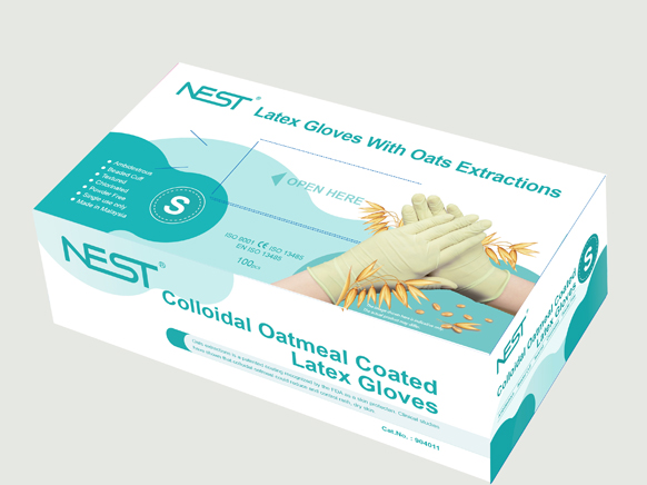 Colloidal Oatmeal Coated Latex Gloves