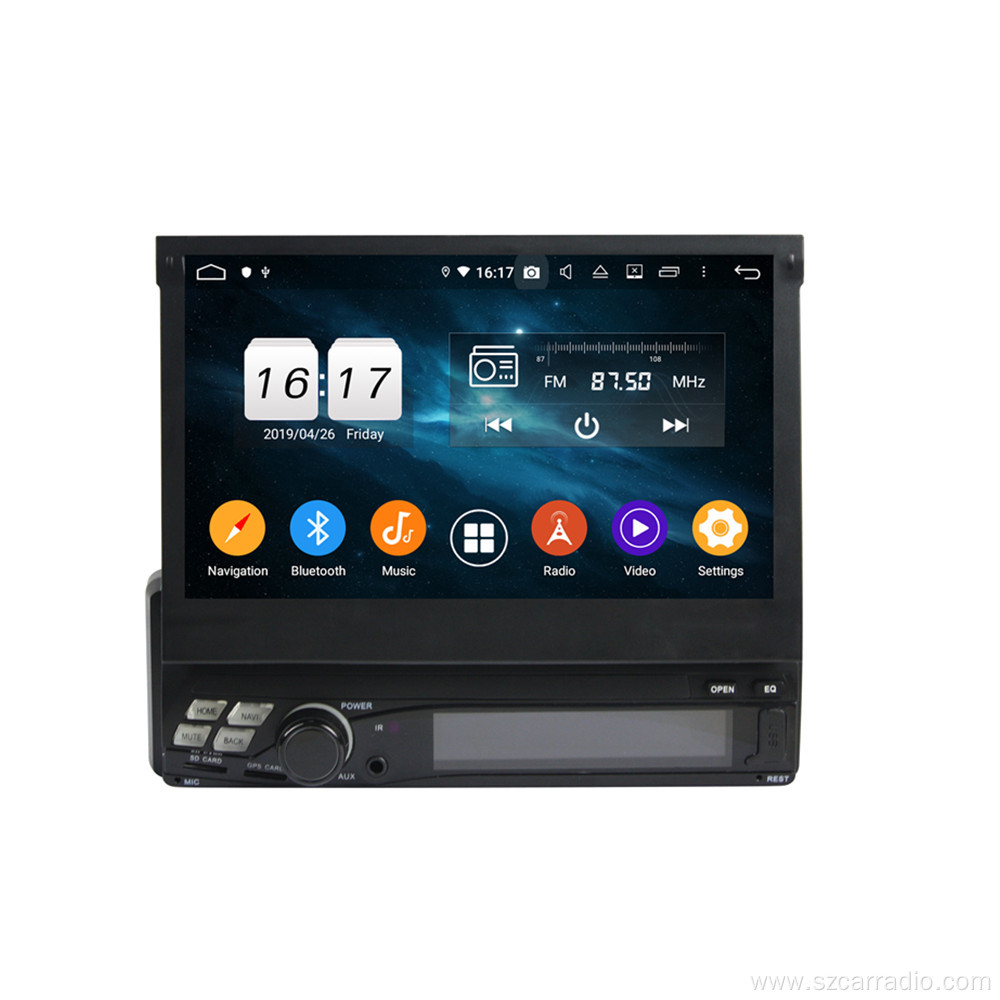 Android 1din auto flip out screen car radio