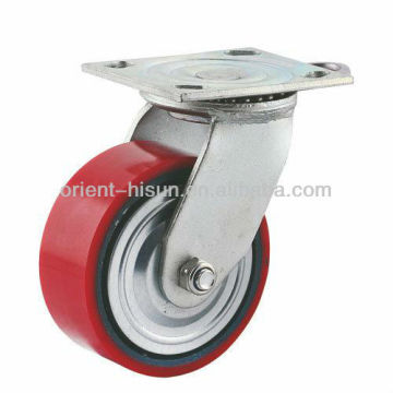 Cast Iron Red PU 6 inch Industrial Caster and Wheel