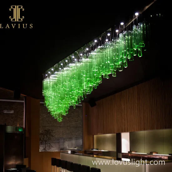 Green jungle creative clear bar chandelier restaurant chandelier custom hotel restaurant chandelier