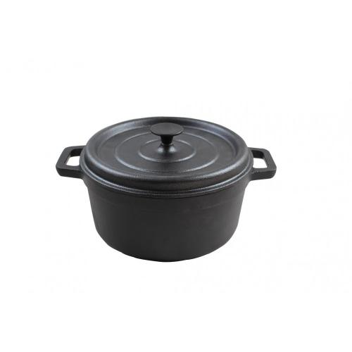 Cast iron pre-seasoned casserole for cooking