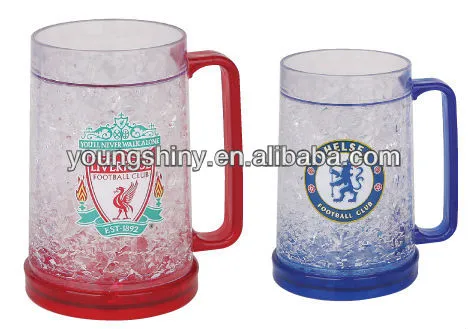 16oz DOUBLE WALL PS BEER MUG W/COLD GEL INSIDE