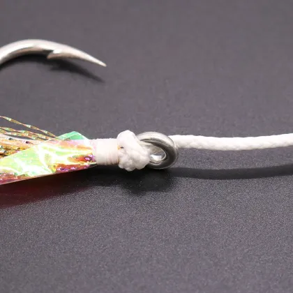 Mustad Slow Jigging Assist Hook Kit with Feather PE Line and Metal Jig