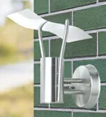 stainless steel and clear glass diffuser wall lights