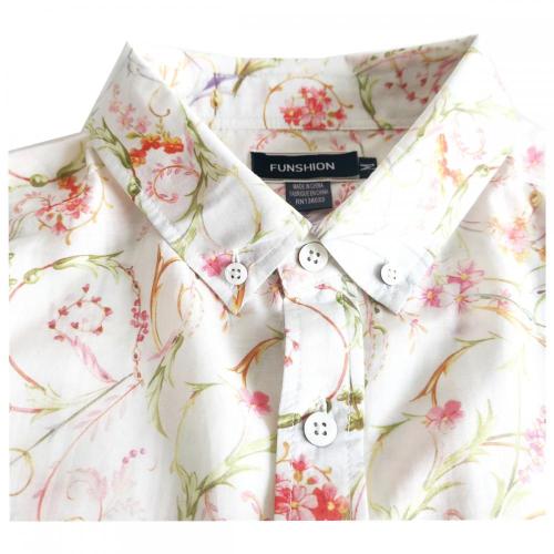 Flower Print Shirt Men Casual Silk Cotton Flower Digital Print Shirt Factory