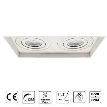 Vertex double recessed downlight