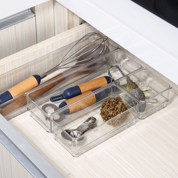 Erweiterbares Kunststoff -Stapel -Utensilienablage - 4pc Pack Küchenorganisator