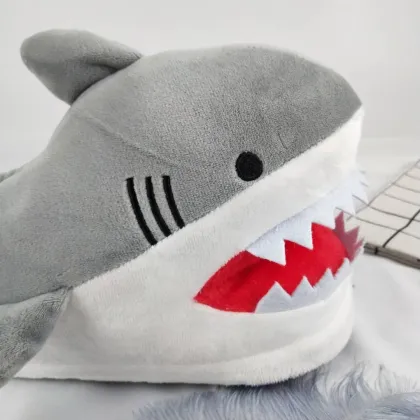 Home Kids Shark Plush Animal Slippers - Factory Custom Children Winter Slippers