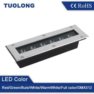 3x1W Stainless Steel underground Light, Recessed Square Uplight