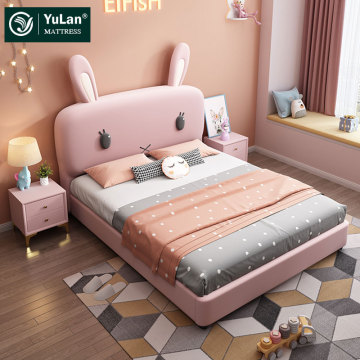 Cute Modern Luxury Solid Wood Cartoon Rabbit Bed