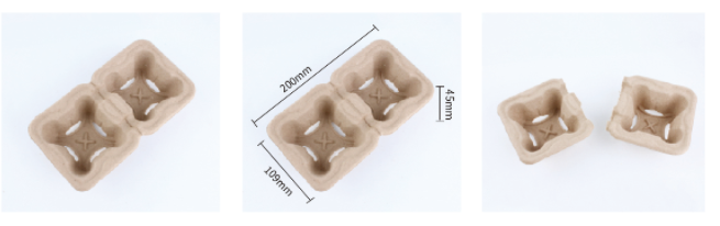 Biodegradable take away paper pulp coffee cup tray