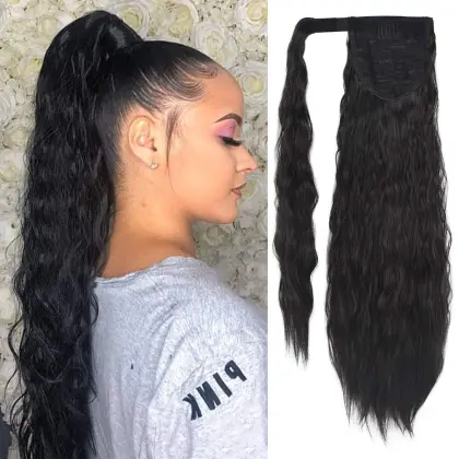 High heat drawstring synthetic hair ponytails synthetic hair ponytail extensions